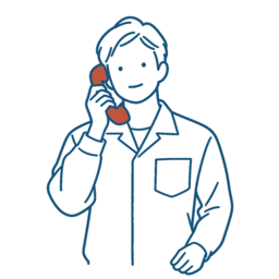 電話で話す経営者のイラスト